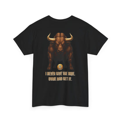 “Come and Get It” Tee – Puck Cue Billiards Bull Edition